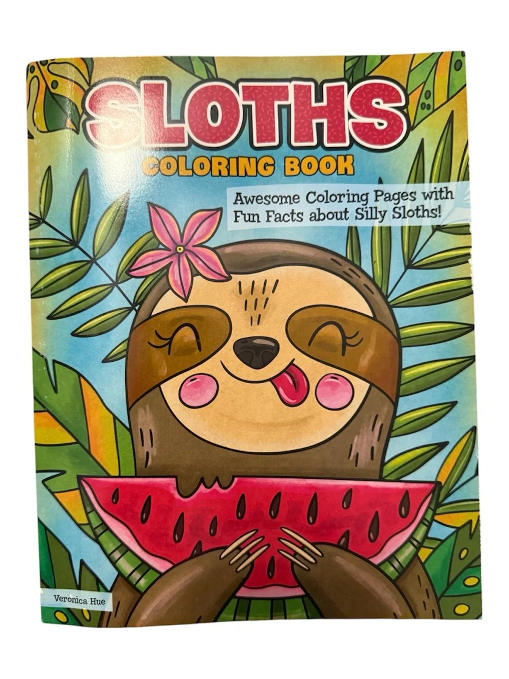 Sloths Coloring Book - Cute Sloth Coloring Activity (Pink, Brown, Green, Blue)